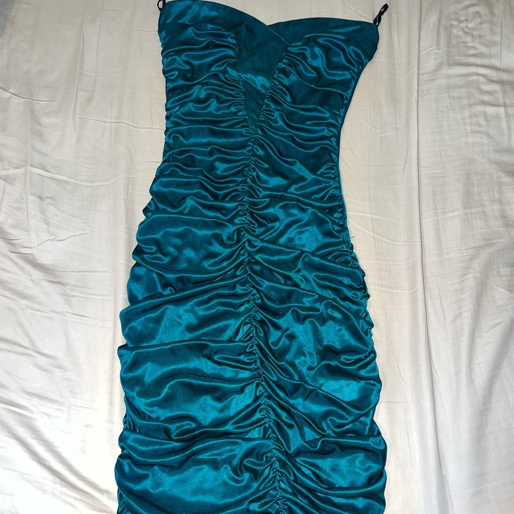 Satin Ruched Dress